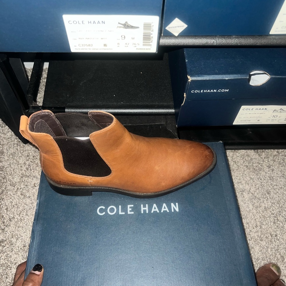 Cole Haan Brown Chukka Boots Smooth Leather